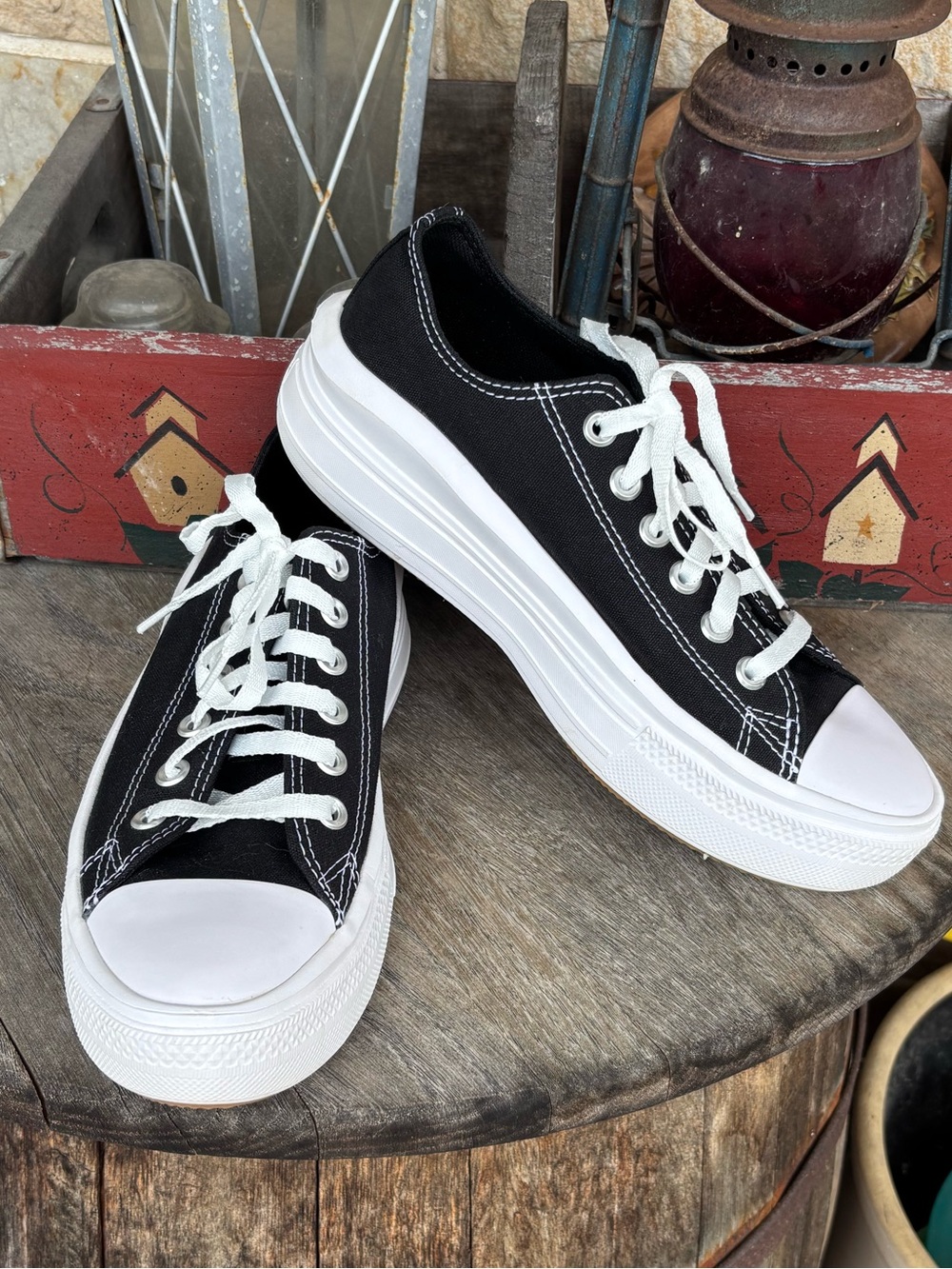 Converse Chuck Taylor All Star Move Black Canvas Platform Sneakers
